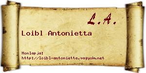 Loibl Antonietta névjegykártya